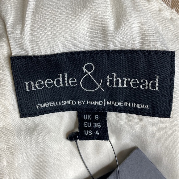 Needle & Thread Plunge V-Tulle Maxi in Cream &‎ Dust Sz 4 - Picture 6 of 9